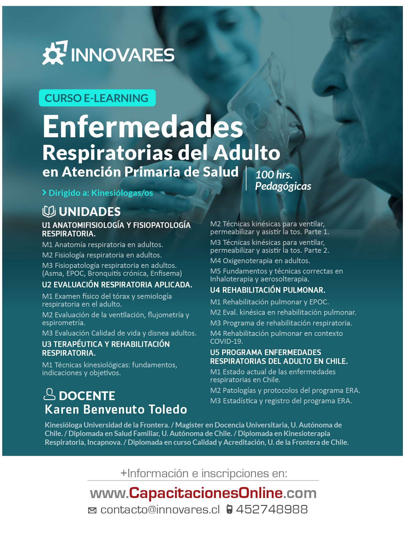 Afiche Curso E Learning Enfermedades Respiratorias del Adulto en Atención Primaria de Salud